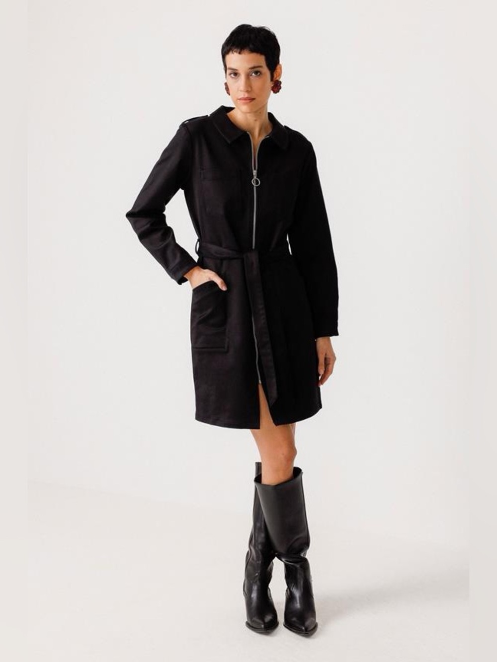 NWT SKFK Urtse organic cotton blend dress black size 6 $195 MSRP